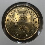 L.5香港一毫 1974年【UNC全新未使用--有氧點】【英女王伊利莎伯二世】 香港舊版錢幣・硬幣 $65