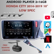 ANDROID PLAYER 4+32GB HONDA CITY 2014-2019 GM6 10 INCH FREE REVERSE CAMERA