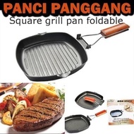 Square Grill Pan 20cm Teflon Frying Pan BBQ Grilled Satay Versatile