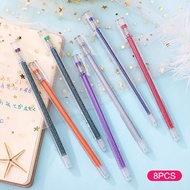 8Pcsset Simplicity Flash Gel Pens Cardboard Paper Pen Art Marker Stationery Kit EM88
