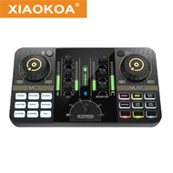 XIAOKOA การ์ดเสียงบลูทูธเสียงถ่ายทอดสดอุปกรณ์พอดคาสต์ ALL-IN-ONE แบบพกพาชุดหูฟังที่เชื่อมต่อได้ Mirc