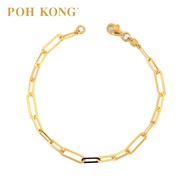POH KONG 916/22K Yellow Gold Thin Paperclip Design Bracelet