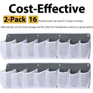 RV Shoe Storage for Bedside - 16 Extra Large Pocket Wall Mounted Entryway Shoes Rack, Bed Hanging Po