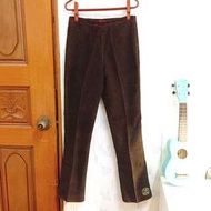 (9成新)Kenzo 咖啡色刺繡長褲
