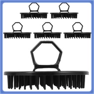 6 Pcs Shampoo Scalp Scrubber Hair Detangler Comb Dandruff Brush 8.00X8.00X5.00CM Black PE