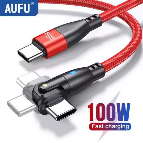 AUFU 180 Rotate USB C To Type C Cable PD 100W Fast Charging Charger Cable Data Cord For Macbook Xiao