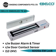 EBELCO Electromagnetic EM Lock 600LED-TB-MC Built in Buzzer Alarm & Timer & Contact Sensor  (600lbs/