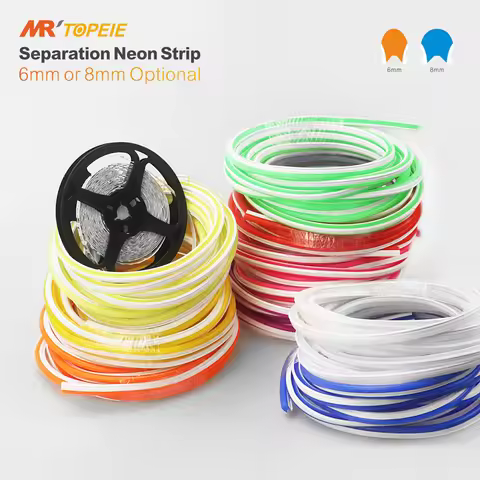 6/8mm 5M/Rolls DIY Separate Silicone Neon Strip 120Leds S-Bendable Newly Flexible Led Tape For LED N