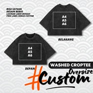 HIKARU CUSTOM Croptee Oversize Wash Custom DTF Screen Printing | Custom crop top | Custom crop top w