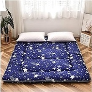 Memory Foam Mattress Futon Mattress Foldable Kids, Soft Roll Up Tatami Mat Sleeping Pad, Soft Quilted Fitted Mattress Cover With 5D Snow Down Alternative Fill (Color : A, Size : Queen)