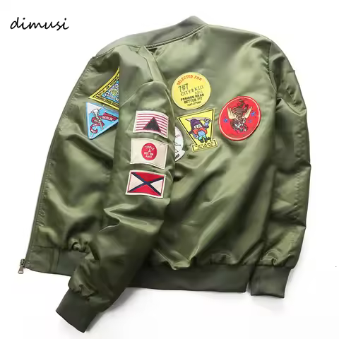 DIMUSI Bomber Jacket Mens Ma-1 Flight Jacket Pilot Air Force Male Ma1 Army Green Military motorcycle