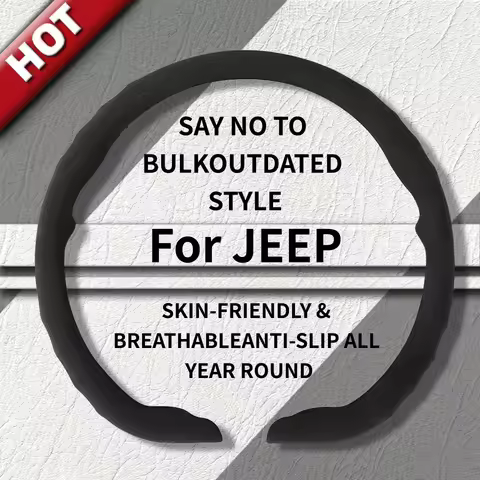 Suede Leather Car Steering Wheel Cover Suitable for Jeep Compass M6, Renegade BU, Cherokee KL, Wrang