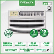 EVEREST 2.5HP Non Inverter Window Type Aircon/ Fast Cooling/ Healthy Air Filter/ Remote/ 34-42sqm