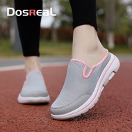 DOSREAL รองเท้าครึ่งเท้าสไตล์เกาหลีสำหรับผู้ชายและผู้หญิงครึ่งรองเท้าแตะรองเท้าแตะรองเท้าโลฟเฟอร์สำห