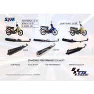 * EJM SYM NEW BONUS 110 SR SPORT BONUS 110 SR ODM STANDARD EXHAUST MUFFLER PIPE NO COVER EXHAUST BLA