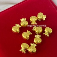 999黄金 福袋charm 0.6gram+/ 999 gold lucky pouch charm/ 999 Emas beg bertuah charm