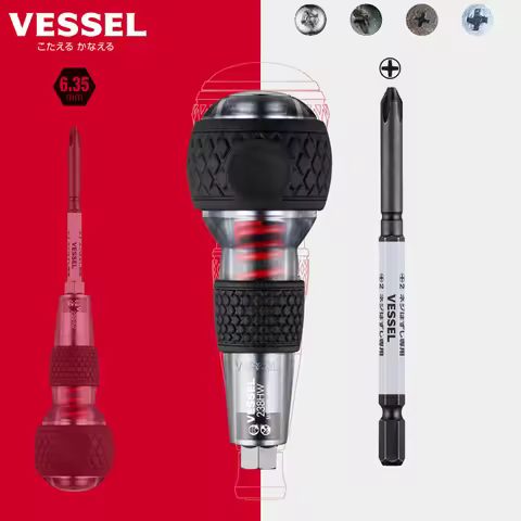 VESSEL 230HW 238HW-2 Slotted Phillips Socket Hex Impact Interchangeable Head Threaded Specialty Scre