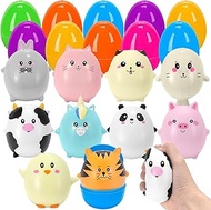 10 Jumbo Easter Eggs with Squishy Animal Toys Cute Slow Rising Animal Squishy Toys with Big Easter Eggs for Easter Eggs Hunt Easter Basket Stuffers/Fillers Easter Gifts