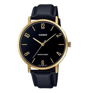 Casio MTP-VT01GL-1B2 Analog Black Leather Strap Men's Dress Watch