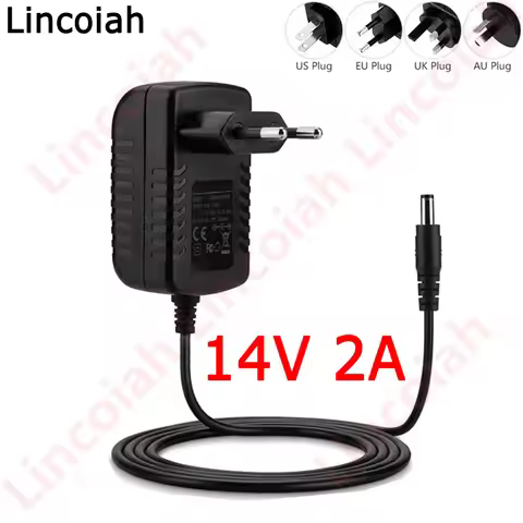 14V2A AC 100V-240V Converter Adapter DC 14V 2A 2000mA 28W Power Supply 14 V Volt Adaptor EU/US/UK/AU