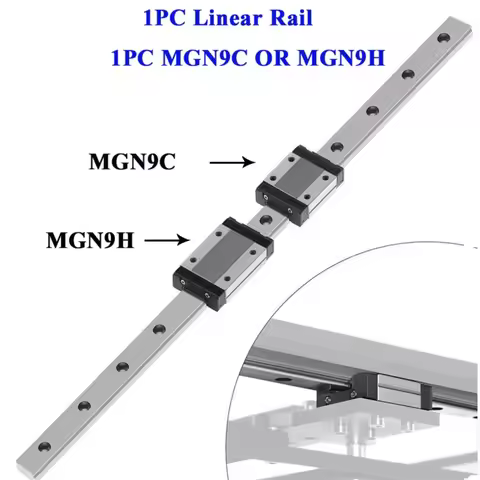 1PC MGN9 9mm Linear Guide 100 150 200 250 300 350 400 450 500 600 800 1000mm linear rail + MGN9H or 