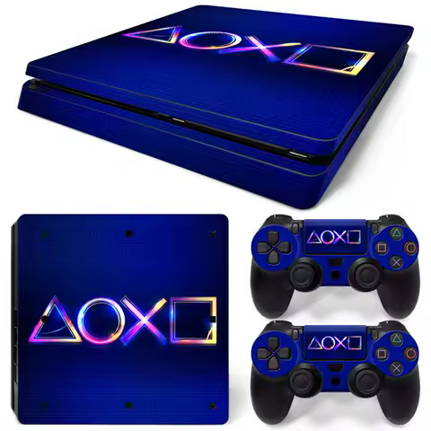 For PS4 Slim Console and 2 Controllers Skin Sticker Geometry Design skin Protective Vinyl Decal Full