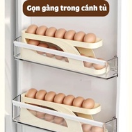 Egg Tray, Refrigerator Egg Tray with Smart 2-Tier Design and High-Quality Self-Rolling Eggs
