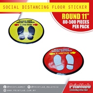 Social Distancing Floor Sticker, MCO Floor Sticker, Stiker Penjarakan Sosial, Round Floor Sticker 11