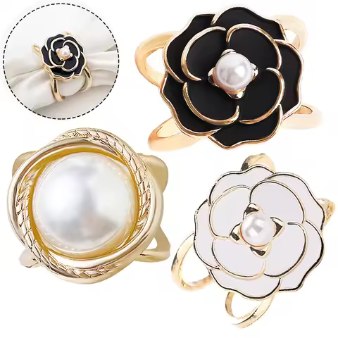 Scarf Pin Brooches Cross Shawl Ring Clip Buckle Scarf Holder Silk Scarf Buckle Brooch Buckle Ring