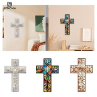 [SONONIA] 2D Flat Pattern Cross Wall Plaque Handcrafted for Bedroom Catholic Gift Flat