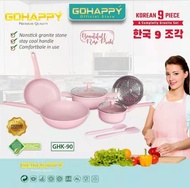 Wajan Terlengkap Panci Granite Set HC 9 Pc Cookware GOHAPPY GHK-90