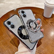 For OPPO A17 CPH2477 Casing Electroplating Soft Glitter TPU Phone Back Luxury Cover OPPOA17 CPH2477 