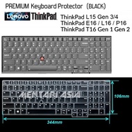 Keyboard Protector Lenovo ThinkPad L15 Gen-3/4 E16 L16 P16 T16 - PREMIUM Silicon BLACK