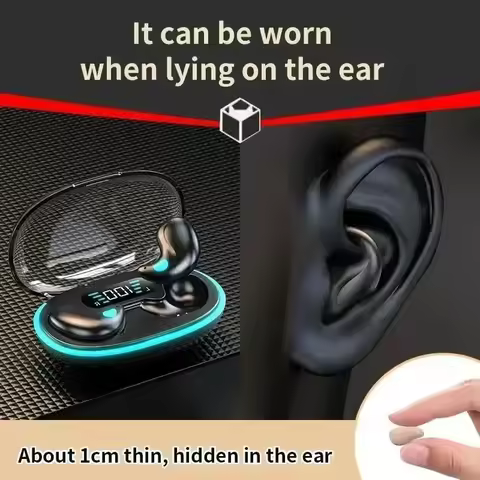 X55 Invisible Sleep Wireless Earphone TWS Bluetooth 5.3 Headphones Hidden Earbuds IPX5 Waterproof No
