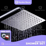 Stainless Steel 201 Shower Head Rainfall 360° Set Mandi Toilet Bathroom Kelas Tinggi【SPECIAL OFFER】