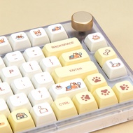 XDA Profiles Cartoon Corgi Keycaps 135Keys PBT Mechanical Keyboard Cute Keycap Sublimation Suitable 