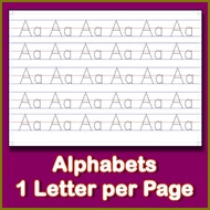 ↂ ↗ ◞ Alphabets One Letter per Page Tracing Pad Paper