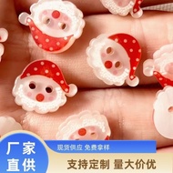 Cute Santa Claus Holiday Button Santa Hat Children Handmade diy Clothing Accessories Hole Shoes Deco