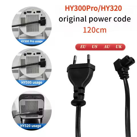 HY300 projector 1.2m original power cord AC charging cable charging For HY300Pro HY320 projector EU 