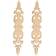 Z6Wood Carved Decal Stripe Corner Appliques Long Hollow Flower Frame Furniture Decor Woodcarving Fig
