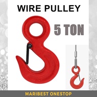 5 TON Crane Hoisting Hook Pulley Lift Pulley Big Eye Hook with Safety Hook