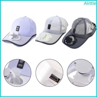 Alia Adult Summer Sunscreen Mesh Baseball Cap with USB Rechargeable Mini Cooling Fan