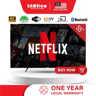 SAMView Smart Android 11.0 Digital LED TV with 4K Ultra HD and MYTV DVB-T2 (55")