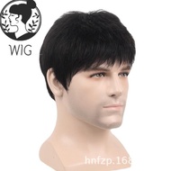 【Pengiriman cepat】Wig rambut asli penuh, wig rambut manusia pria,