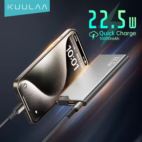 KUULAA Power Bank 10000mAh Portable Charger PowerBank 22.5W Fast Charging External Battery For iPhon