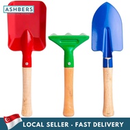 Kids Gardening Tools Set, Made of Metal with Sturdy Wooden Handle. Children Spade, Rake, Shovel Gard