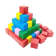 Colour Wooden Block Cubes Stack up Toy DIY Craft