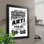 Wall Decoration Wall Decor Motivational Poster & A4 Frame Office Work Space - Every Contribution Has