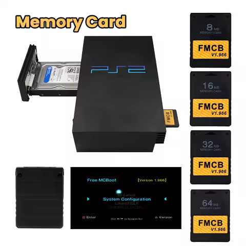 FMCB Free McBoot Memory Card v1.966 8MB/16MB/32MB/64MB Memory Card for Sony PS2 PS2 FMCB Extended Ca