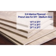 【Ready Stock】☎❡Precut 3/4 Marine Plywood - Medium Cuts